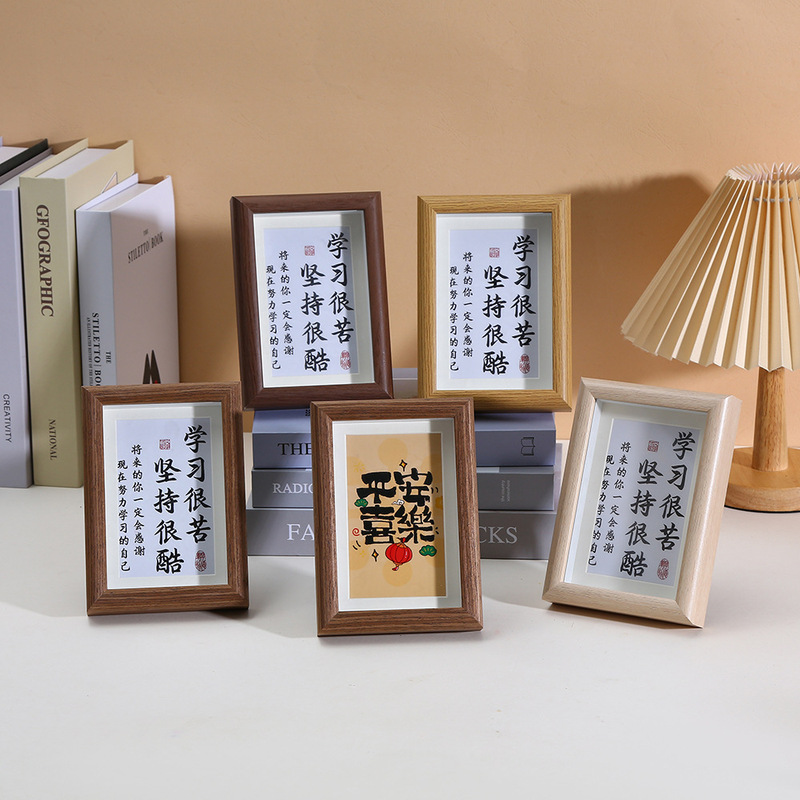 Casual Wooden Hollow Photo Frame Table 5678inch Photo Frame A4 Calligraphy Calligraphy and Painting Dried Flower Decorative Frame