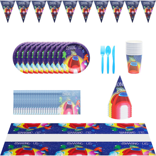 Space Werewolf amongus party decoration supplies game party children birthday tableware set paper plate factory