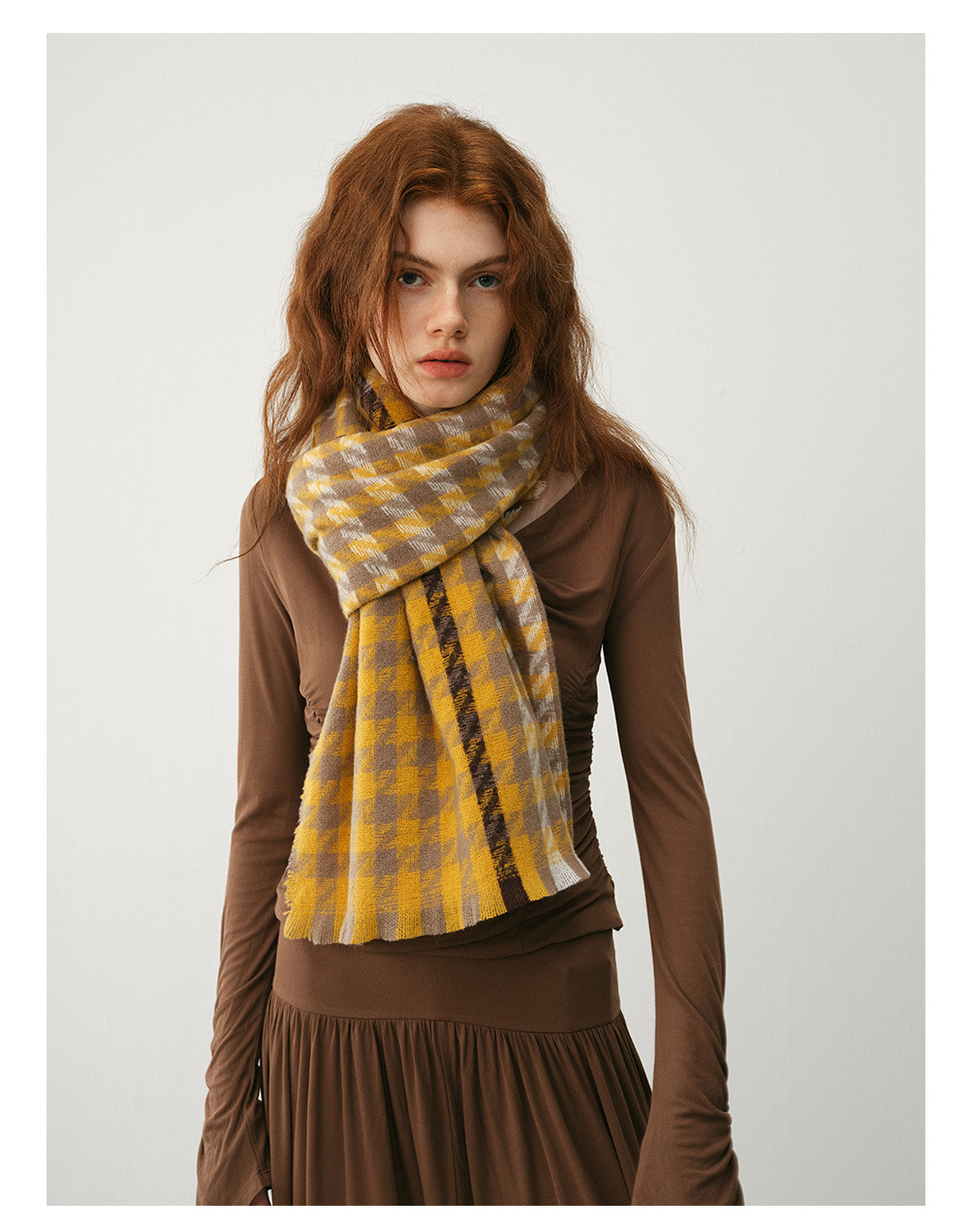 Sciarpa a quadri donna invernale grande scialle morbido cashmere_voghion.com