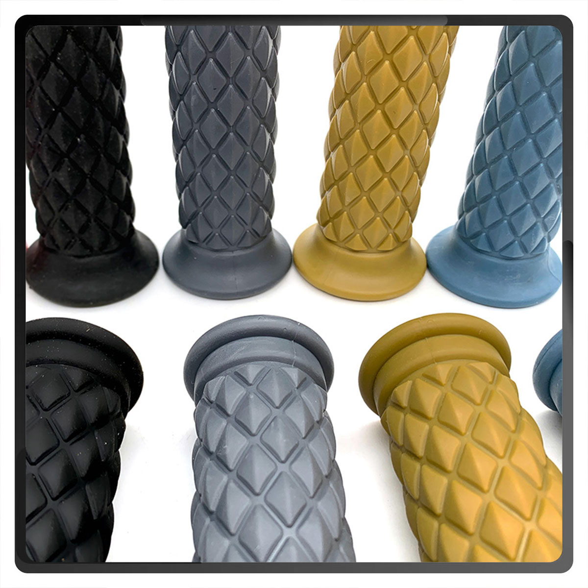 Universal handlebar grips for off-road motorcycles, high-quality TPU, diamond-shaped retro handlebar grips, suitable for scooter and motorcycle modification