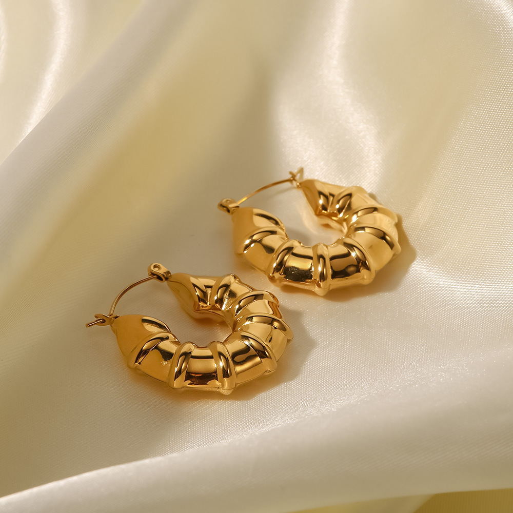 Fashion Geometric Stainless Steel Earrings Gold Plated Stainless Steel Earrings