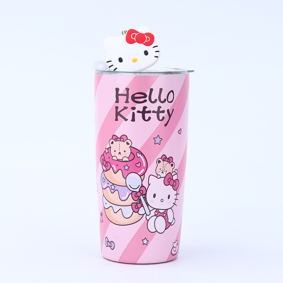 El Comercio exterior popular Sanrio paja café taza de vacío de acero inoxidable de dibujos animados nueva imagen linda muñeca de silicona taza de paja
