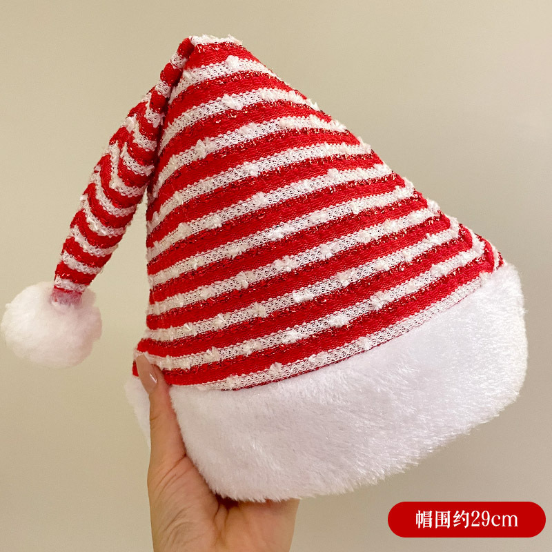 빨간색과 흰색 줄무늬 크리스마스 모자