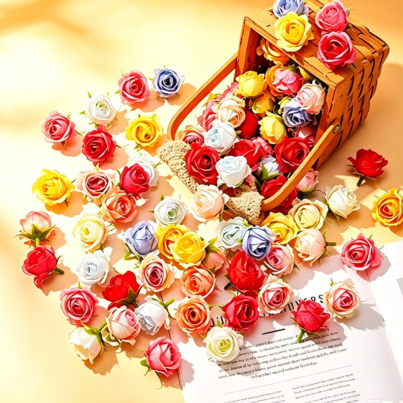 High-Quality Artificial Flowers, Roses, Fake Flowers, Handmade Silk Flowers, Small Flower Heads for Scene Setting, Wedding Decoration, DIY Materials High-Quality Artificial Flowers, Roses, Fake Flowers, Handmade Silk Flowers, Small Flower Heads for Scene Setting, Wedding Decoration, DIY Materials