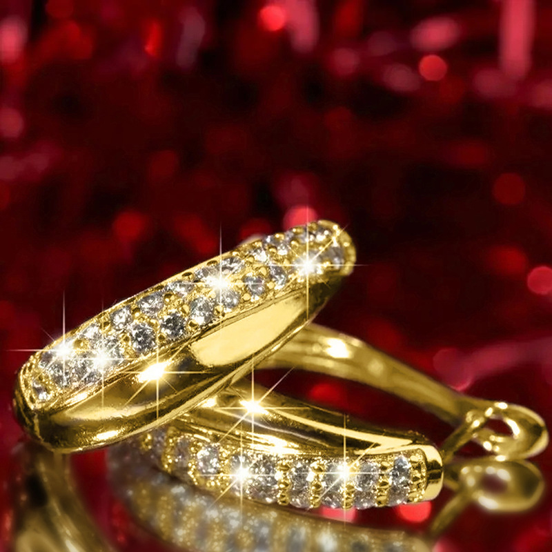 Orecchini a cerchio in zircone per donna e uomo con cristalli_voghion.com