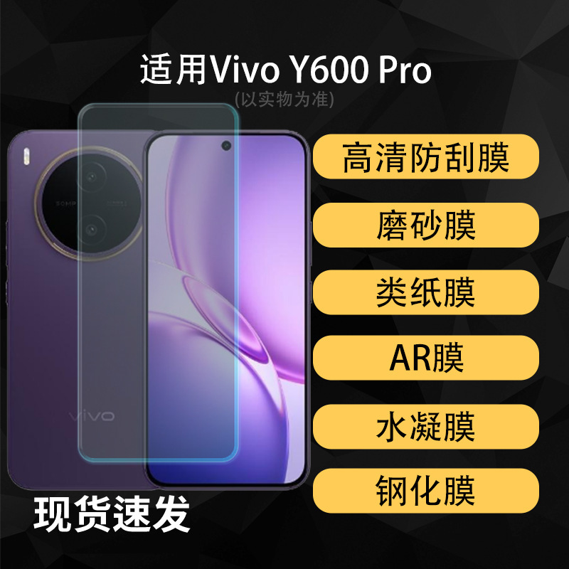 Suitable for Vivo Y600 Pro Smartphone Screen Protector, High-Definition Hydrogel Soft Film, Full Coverage, Anti-Peep, Matte Finish
