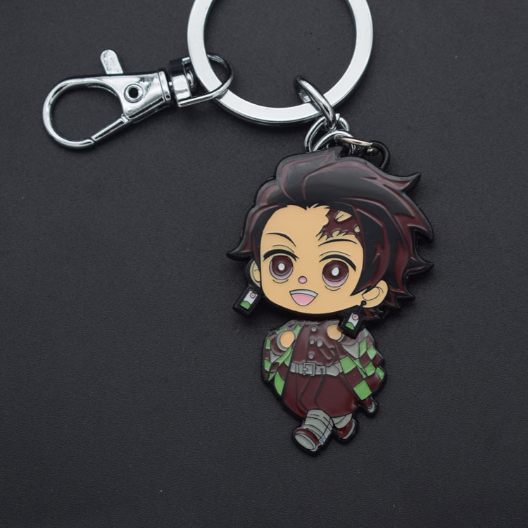 23 two-dimensional anime Demon Slayer Keychain Kamado Tanjiro swinging doll metal pendant