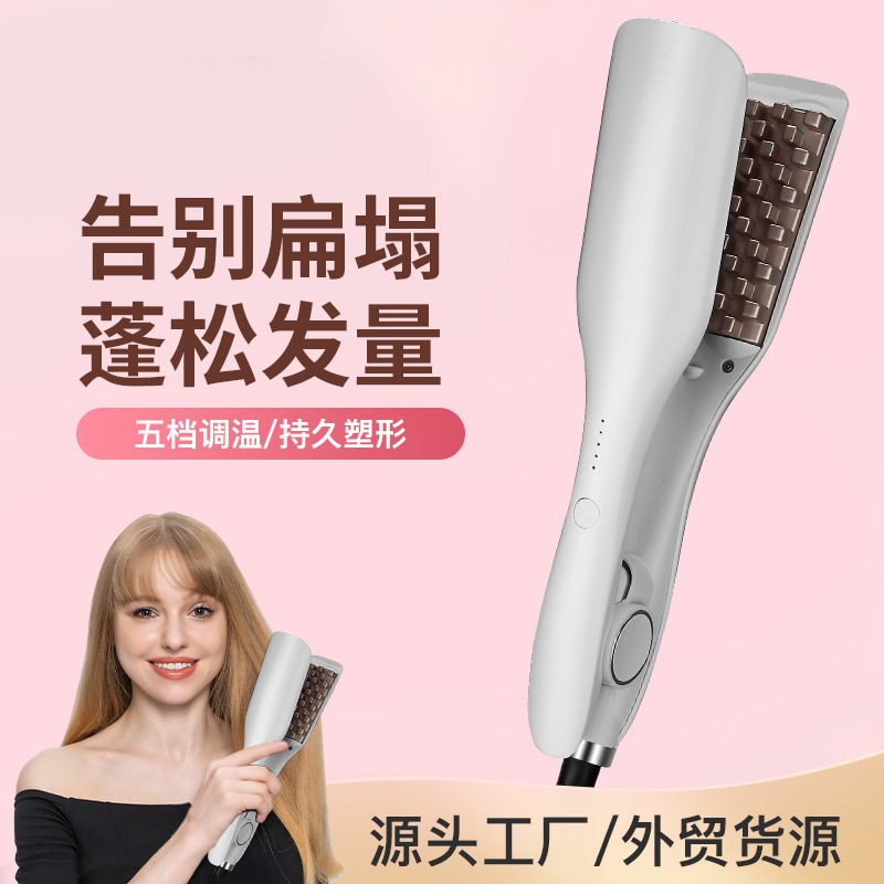 Amazon Venta caliente mullido maíz barba férula control de temperatura de 5 velocidades onda perezosa rizador cojín femenino pelo raíz permanente image 1