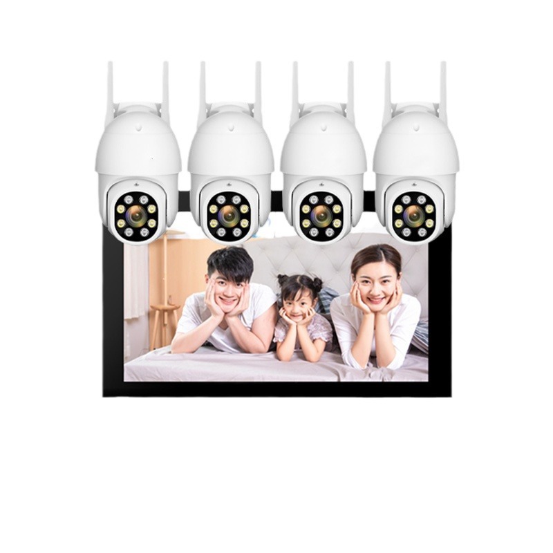 Juego inalámbrico de monitoreo de pantalla de seis millones de domo de alta velocidad con cámara WIFI HD para el hogar, visualización remota del teléfono móvil