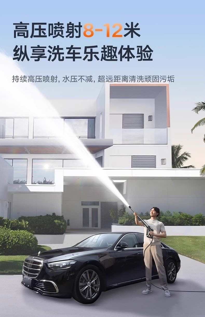 German Quality High-Pressure Car Washing Machine 220V Household Water Gun High-Power Booster Complete Cleaning Set New