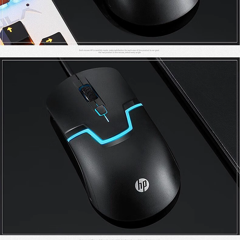 Кабельная мышь HP M100 с подсветкой для офиса, блокнот, настольный компьютер, USB, универсальная, интеллектуальная