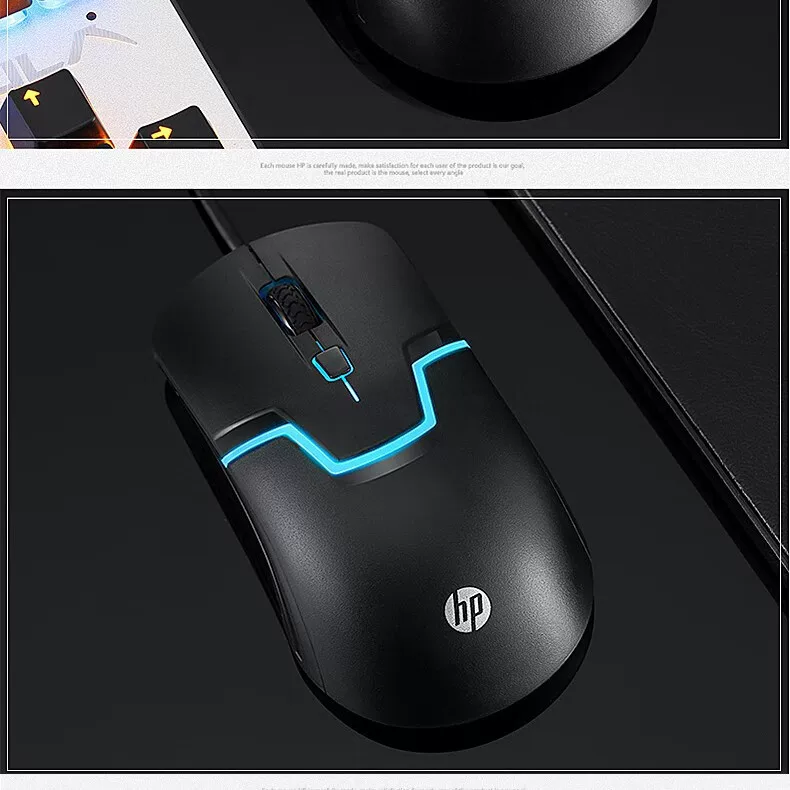 Кабельная мышь HP M100 с подсветкой для офиса, блокнот, настольный компьютер, USB, универсальная, интеллектуальная