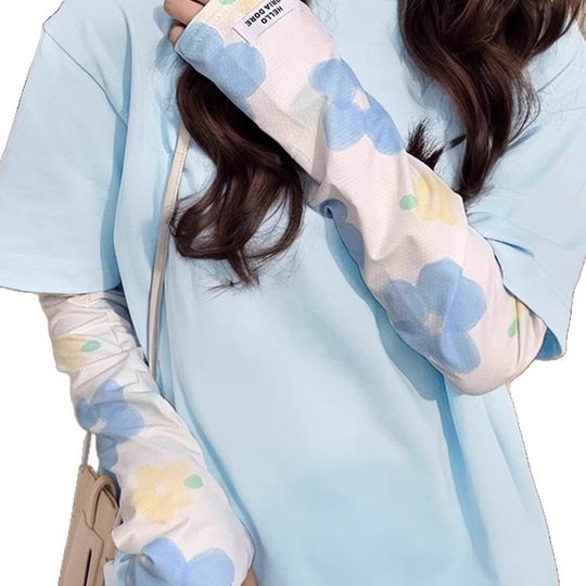 Sunscreen Ice Sleeves Women's Ice Silk UV Protection 2025 New plus size Loose Sleeves Summer Driving Gloves