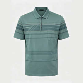 跨境夏季新款男式T恤衫中年男装时尚休闲polo衫短袖印花百搭上衣