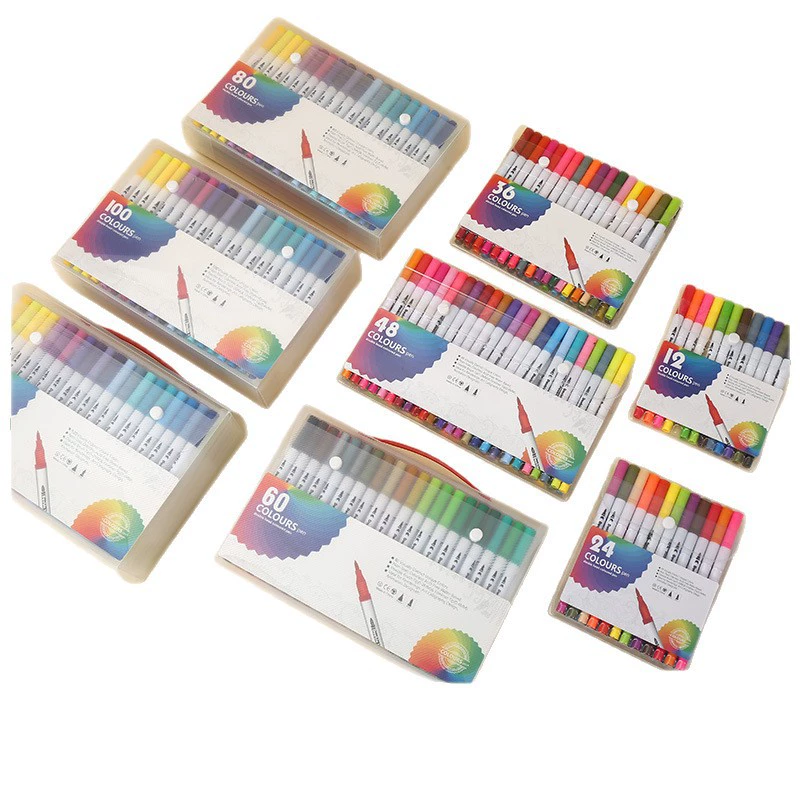 Art children's marker for elementary school students, double-sided watercolour, crayons, water-based pen, brush