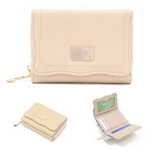 风琴钱包女短款2024夏季新款跨境外贸韩版PU小清新折叠女士手拿包