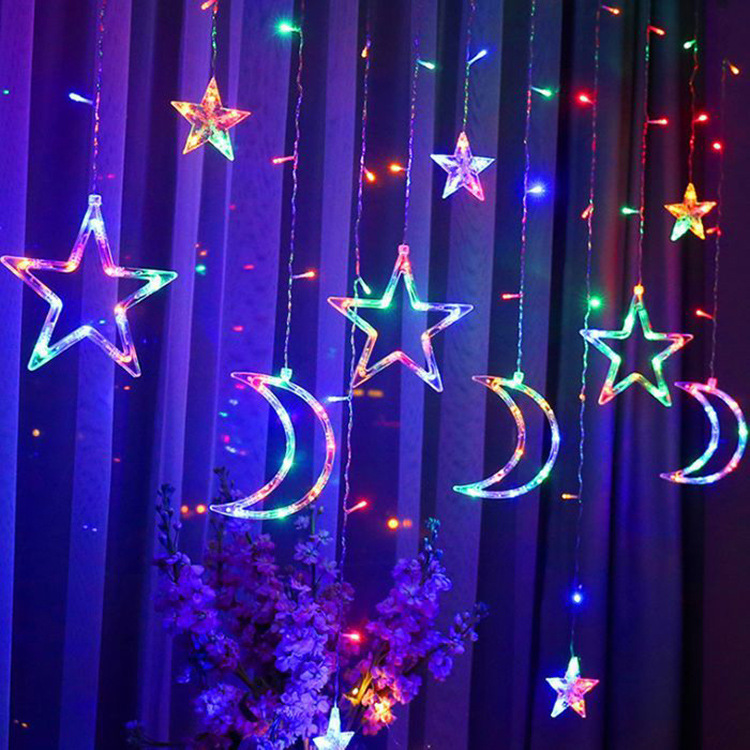 充電式星と月のカーテンライト、ウィッシングボールランタン、ソーラーストリングライト、屋外雰囲気ライト、屋外キャンプライト、ストリングライト|undefined