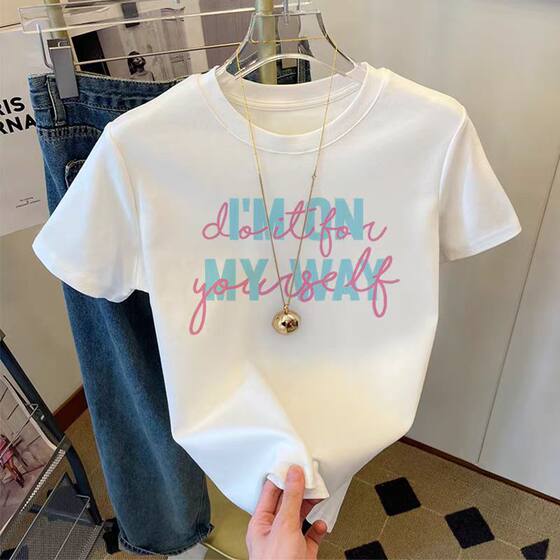 Short sleeve women's T-shirt summer 2025 new factory direct cotton loose white bottoming shirt inner jacket wholesale