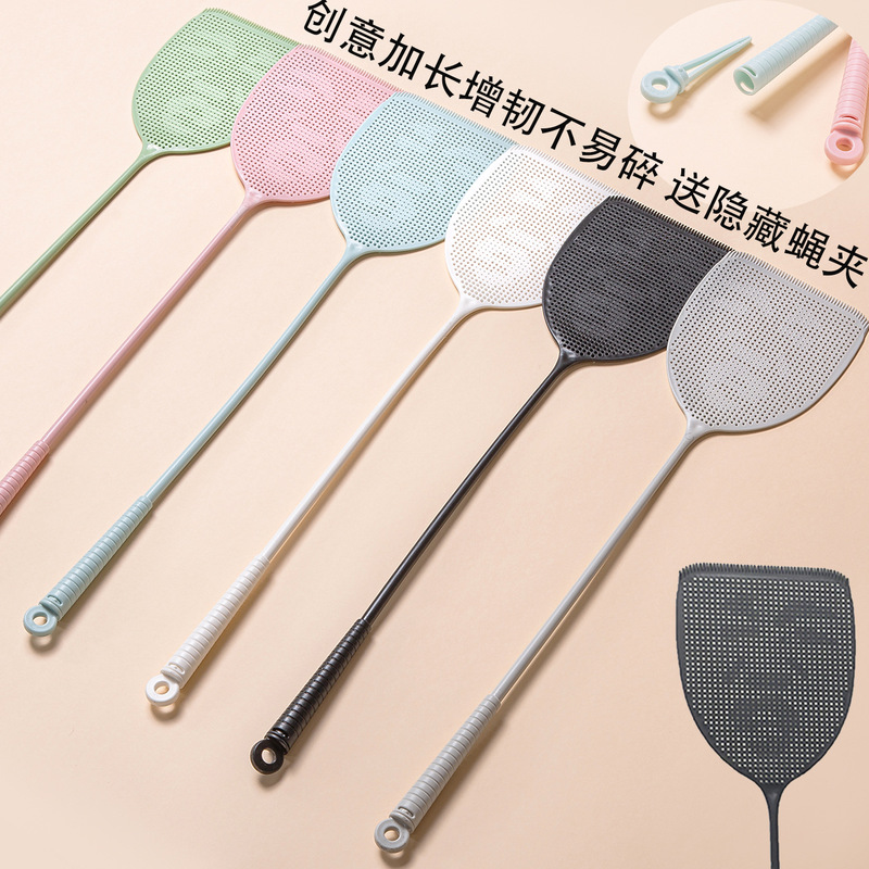 Funny Fly Swatter Plastic Large Lengthened and Thickeneded Household Manual Mosquito Swatter Kitchen Fly Swatter with Clip
