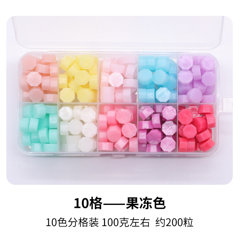 Fuego pintura cera grano traje de color mezclado 24 caja de cuadros de color ocho lados fuego pintura sellado cera fuego pintura sello cera grano fábrica al por mayor