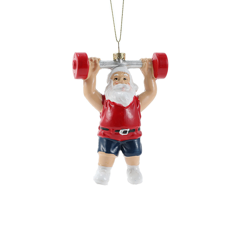 Nuevo color rojo y blanco dibujos animados colgantes de plástico Santa colgantes de árbol de Navidad decoración de atmósfera suministros de diseño