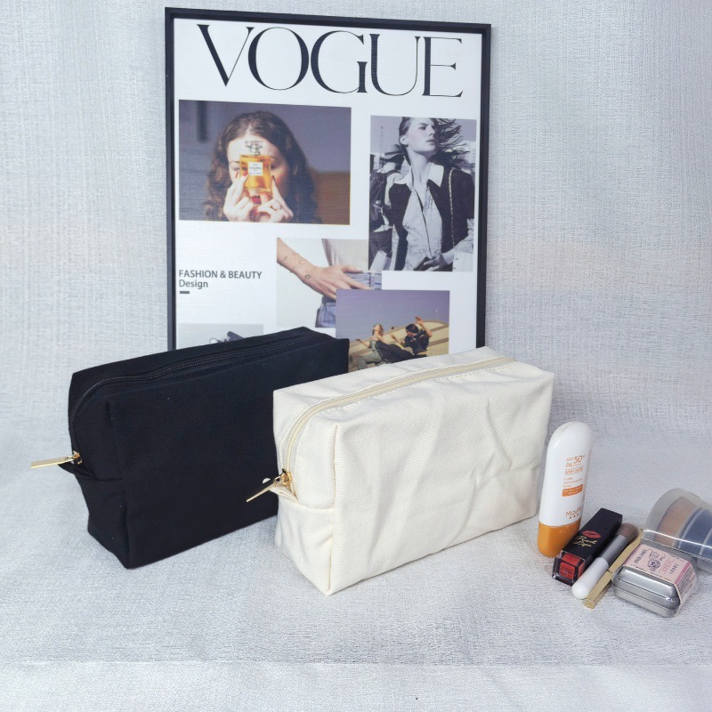 ins大容量化妆包旅行便携洗漱包收纳包帆布八角方形洗漱袋跨境女