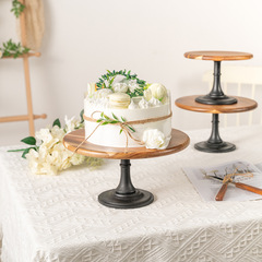 日式水果點心高腳蛋糕盤木質托盤下午茶點心盤擺盤甜品台展示架子