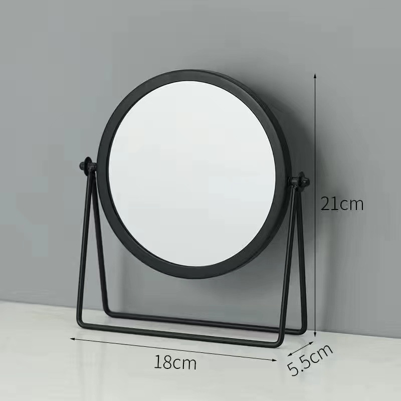 Espejo de maquillaje para el hogar de dormitorio al por mayor, espejo de maquillaje giratorio avanzado, espejo de almacenamiento de doble cara cuadrado