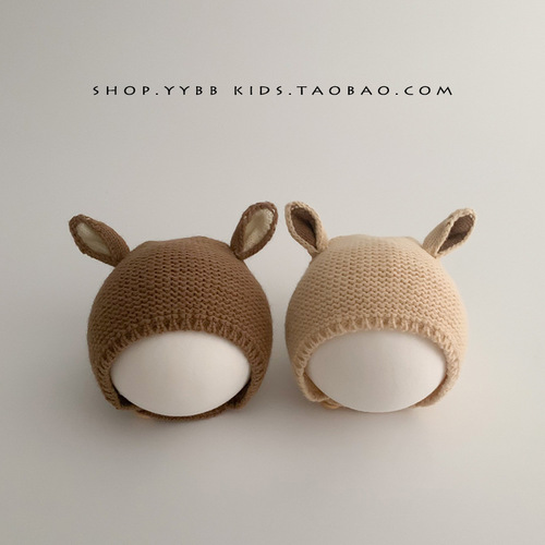 Baby hat autumn and winter ear protection boy baby woolen hat warm super cute cute pure cotton knitted pullover hat for girls