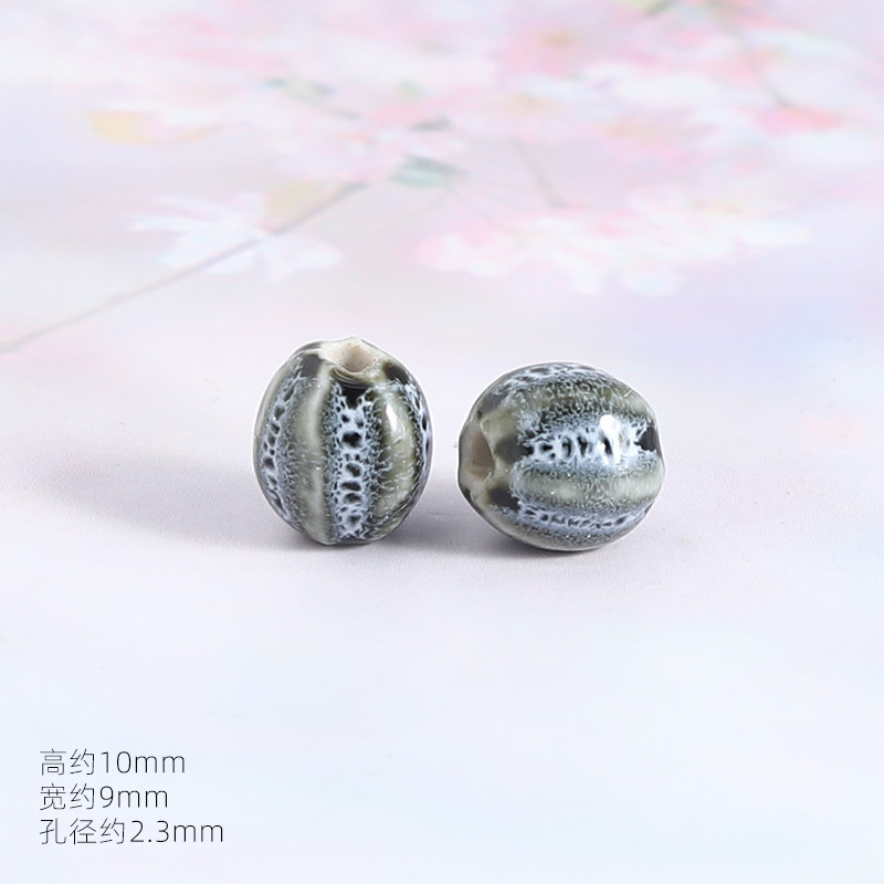 Small watermelon flower glaze gray and white