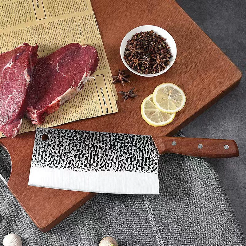 Хит продаж нержавеющий ковкой молоток кухонный нож кухонный нож раскрой нож кухонный нож набор с деревянной ручкой