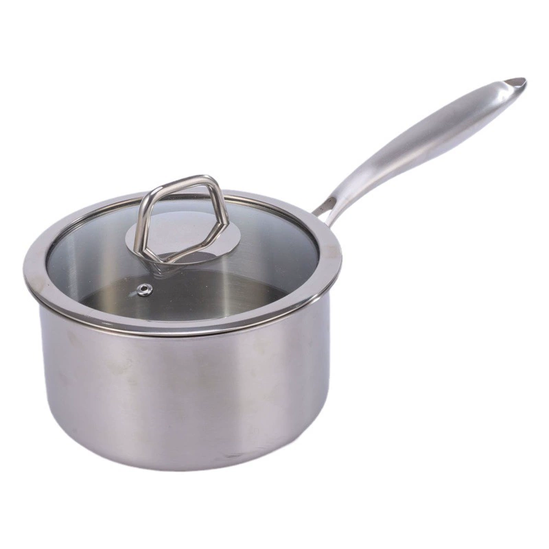 Прямая поставка с фабрики с одной ручкой трехслойное Композитное дно небольшой молочный горшок кухонные принадлежности из нержавеющей стали тушеный маленький суповой Горшок Подарок универмаг