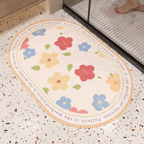 Water-absorbing and quick-drying technology cloth floor mats are easy to clean, bathroom door mats, bathroom non-slip door mats and are stain-resistant.