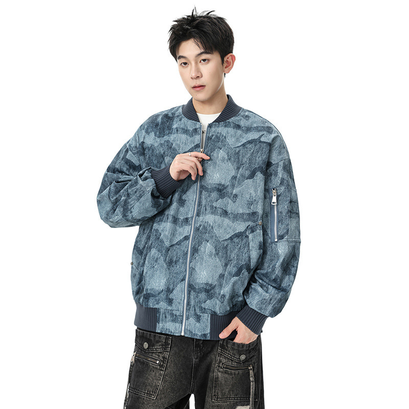 American Baseball Collar Jacket Men's 2025 New Autum Trendy Brand High-End Handsome Loose Large Size Casual Jacket