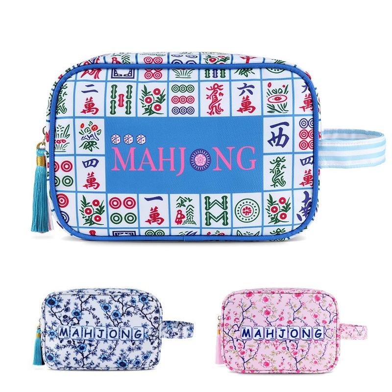 New cross-border Amazon mahjong storage bag, portable hand-held makeup bag, fully printed multi-functional storage bag, mahjong bag New cross-border Amazon mahjong storage bag, portable hand-held makeup bag, fully printed multi-functional storage bag, mahjong bag