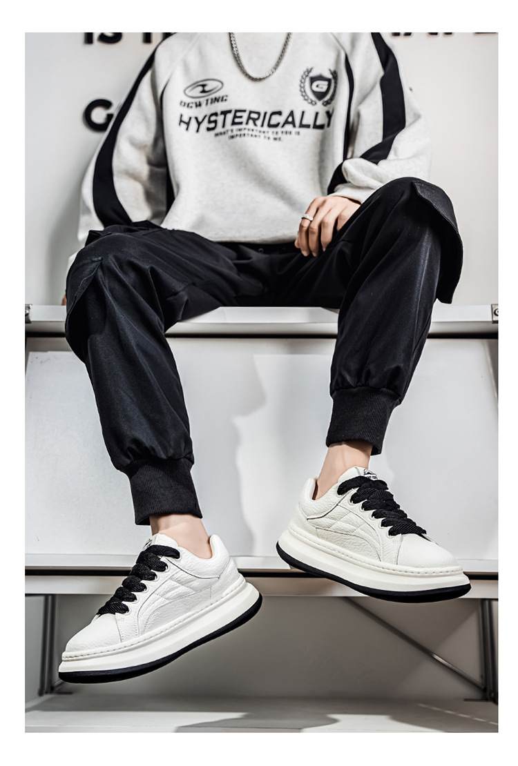 European Men's 2025 Autumn New Brand High-end Sports Casual White Sneakers Height-increasing Versatile Trendy Shoes_vogvips.com