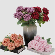 7头仿真花玫瑰花 仿真奥斯汀玫瑰牡丹花把束婚礼装饰拍照假花批发