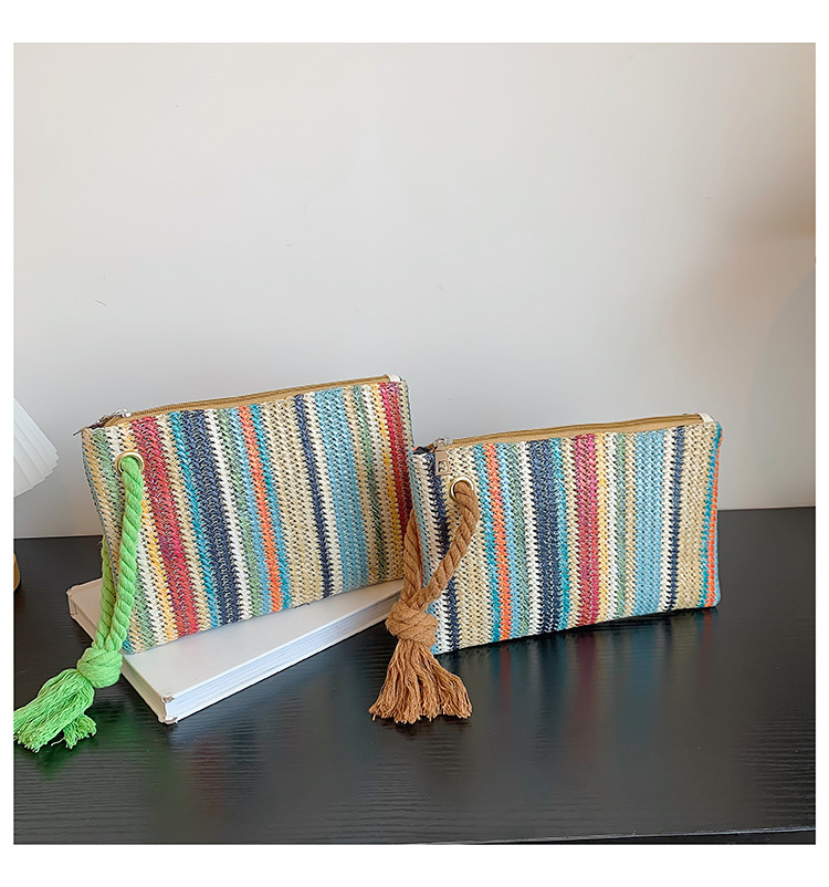 Fashion Stripe Square Zipper Clutch Bag display picture 4