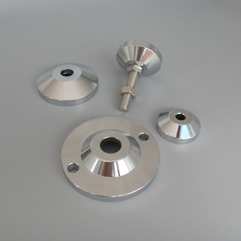 供应全铁脚杯底盘,镀铬支撑脚杯6080100,带螺杆调节脚杯脚