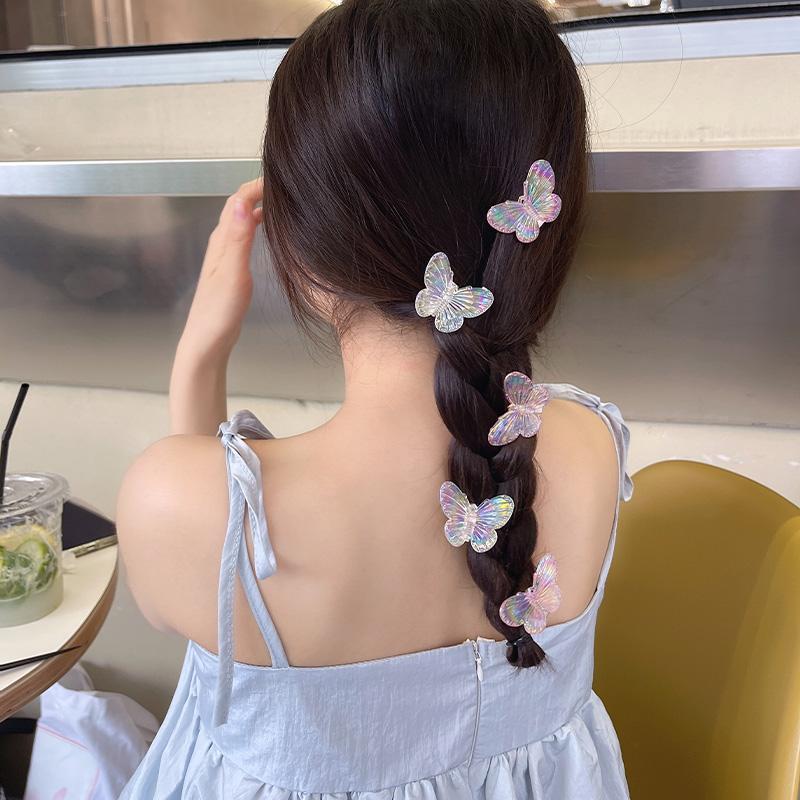 Hada de primavera arco flequillo clip lateral chica frente roto clip de pelo neto rojo trenzado clip de pelo de pico de pato clip tocado