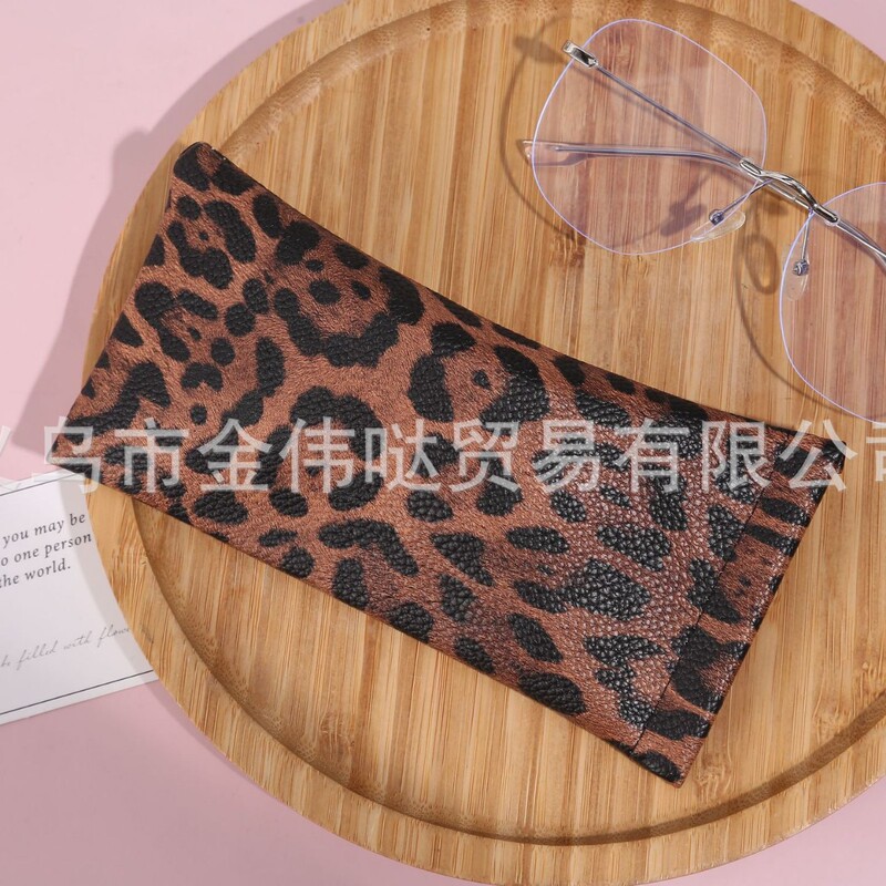 New Leopard Print Glasses Storage Box Lightweight Large Frame Portable Travel Eye Protection Sunglasses Storage Bag Manufacturer Wholesale