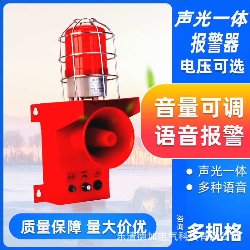 ZGBJ-50带防护网罩语言声光报警器 语音声光一体式报警器工业报警