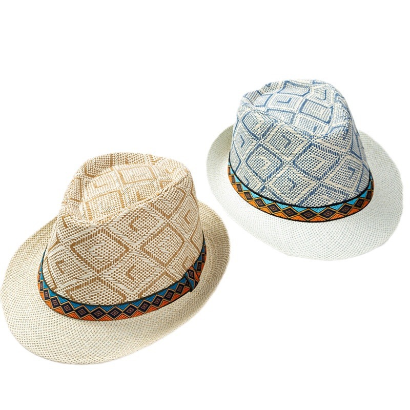 Vintage Sun Hat Cross-bordr Sunshad Straw Summr Outdoor Bach Sun Protction Hat, Mn's Thnic Styl Fdora, Fashionabl And_voghion.com