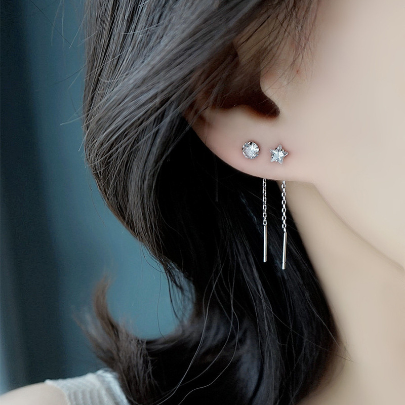 S925 plata esterlina ZIRCON pendientes nicho diseño pendientes para mujeres 2023 nuevo estilo pendientes otoño pendientes moda image 2