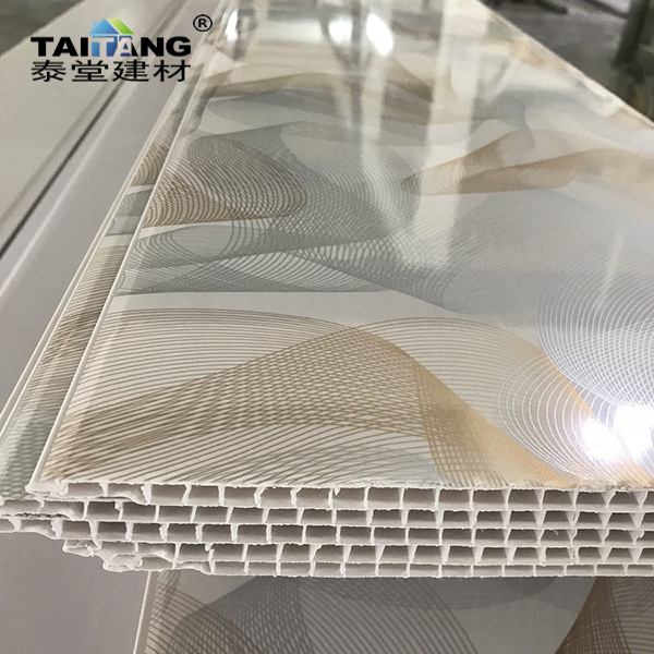 Suministro de comercio exterior Tablero de pared de techo de interior con refuerzo de PVC impreso de 30 cm