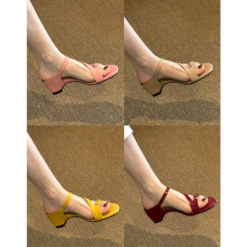 Sheepskin Version~Genuine Leather 4.5cm Internal Height-Increasing Square-Toe Wedge Sandals for Women, Summer Open-Toe Slippers, High Heels