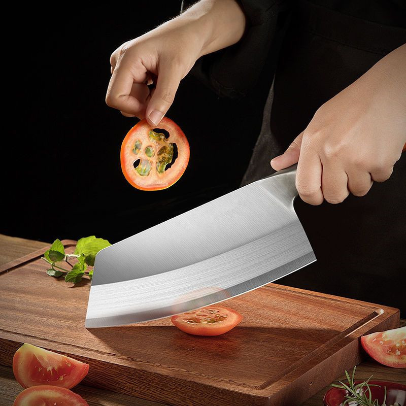Cuchillo de cocina de acero inoxidable forjado de dos piezas Cuchillo de corte afilado para el hogar Cuchillo de cocina Cuchillo de carne Cuchillo de chef Cuchillo de doble uso