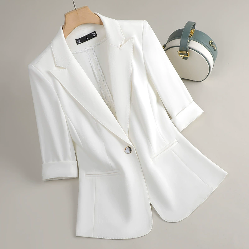 Белая короткая spring summer тонкий дизайн классический пиджак для отдыха, slim fit, тренд сезона, яркий запоминающий стиль
