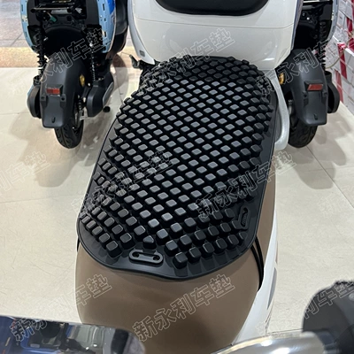Electric Motorcycle Seat Cushion Cover, Summer Heat Insulation Pad, Universal Shock-Absorbing, Waterproof, Sun-Proof Seat Cushion for Motorcycles and Scooters (Electric car cushion) - black-double-seat-cushion