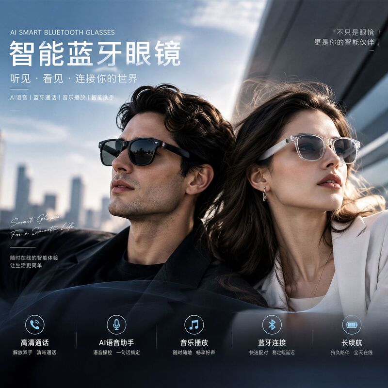 New cross-border smart Bluetooth glasses, essential for driving, traveling, and fishing; stylish sunglasses with UV protection New cross-border smart Bluetooth glasses, essential for driving, traveling, and fishing; stylish sunglasses with UV protection